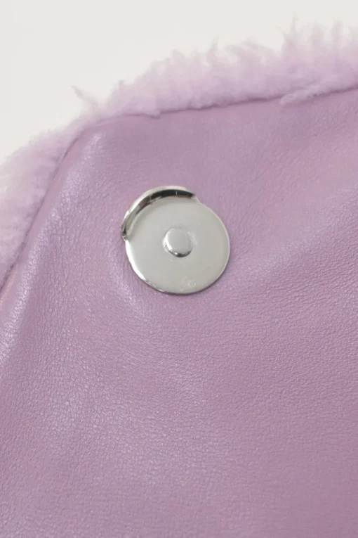 Lilac merino shearling and lambskin Loulou shoulder bag