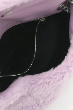 Lilac merino shearling and lambskin Loulou shoulder bag