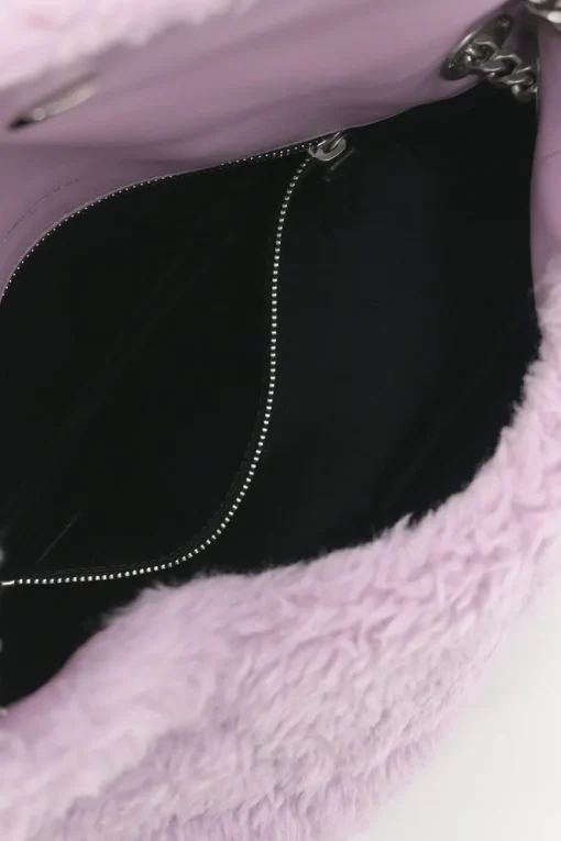 Lilac merino shearling and lambskin Loulou shoulder bag