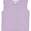 Lilac wool-blend scalloped argyle pointelle cardigan and sleeveless top twin set