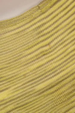 Lime green semi-sheer space-dyed jersey knit pullover tank top