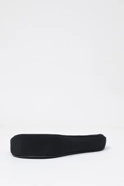 Limited Edition black nylon Saddle Pochette bag with red sequin-embellished floral appliqué
