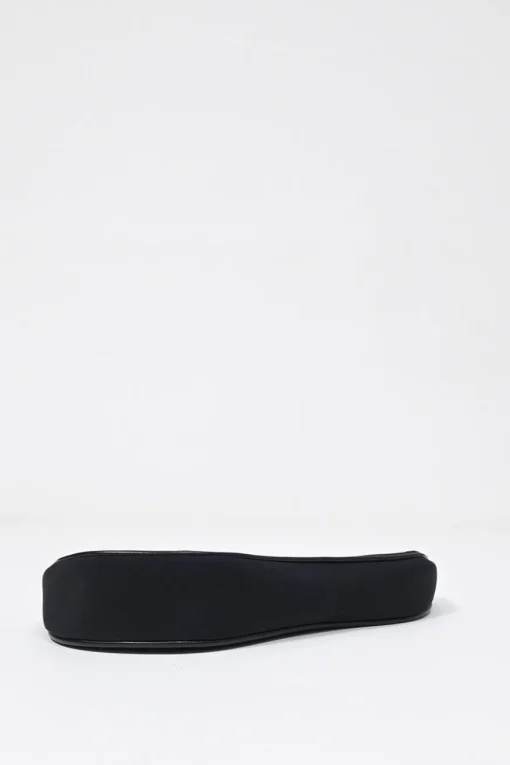 Limited Edition black nylon Saddle Pochette bag with red sequin-embellished floral appliqué