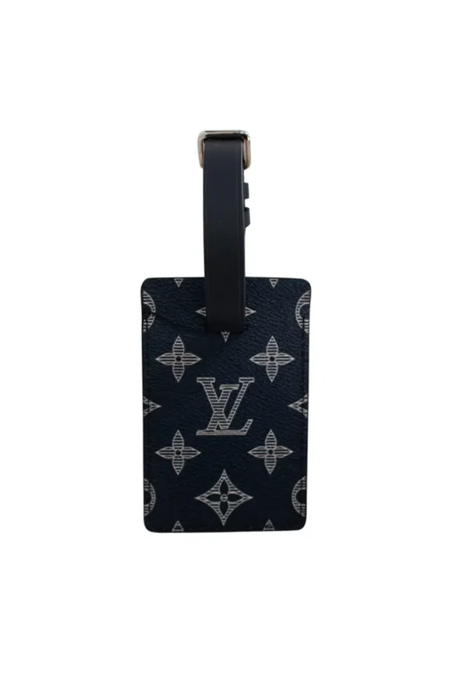 Limited edition Louis Vuitton x Chapman brothers navy monogram luggage tag with lion screen print