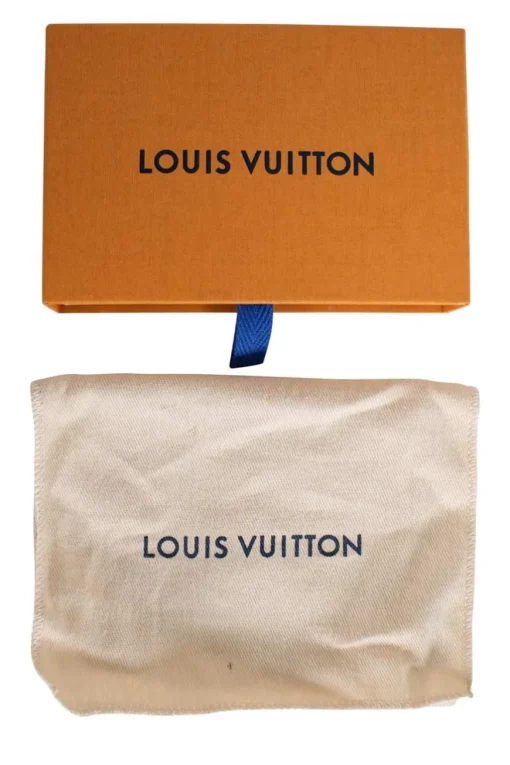 Limited edition Louis Vuitton x Chapman brothers navy monogram luggage tag with lion screen print