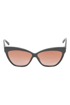 Limited release black acetate and rose-tinted polycarbonate Mitza cat eye sunglasses