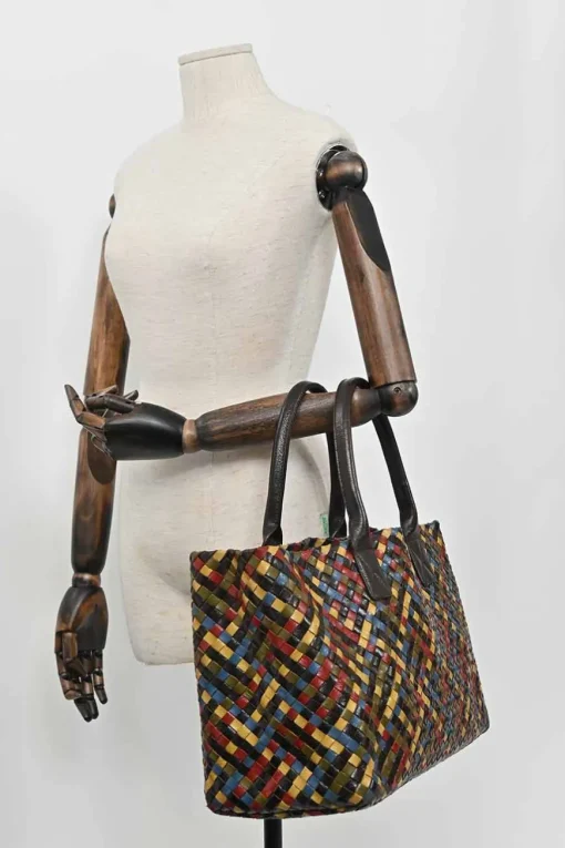 Limited release multi-colour Intrecciato leather Cabat tote