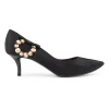 Louis Vuitton Black point toe satin pumps, EU 38.5