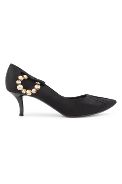 Louis Vuitton Black point toe satin pumps, EU 38.5