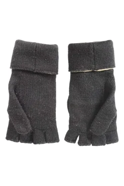 Louis Vuitton black/beige wool gloves with LV logo