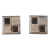 Louis Vuitton black/silver square cufflinks with case