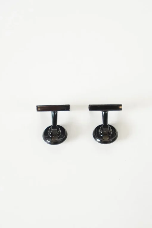 Louis Vuitton black/silver square cufflinks with case