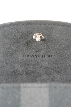 Louis Vuitton black/silver square cufflinks with case
