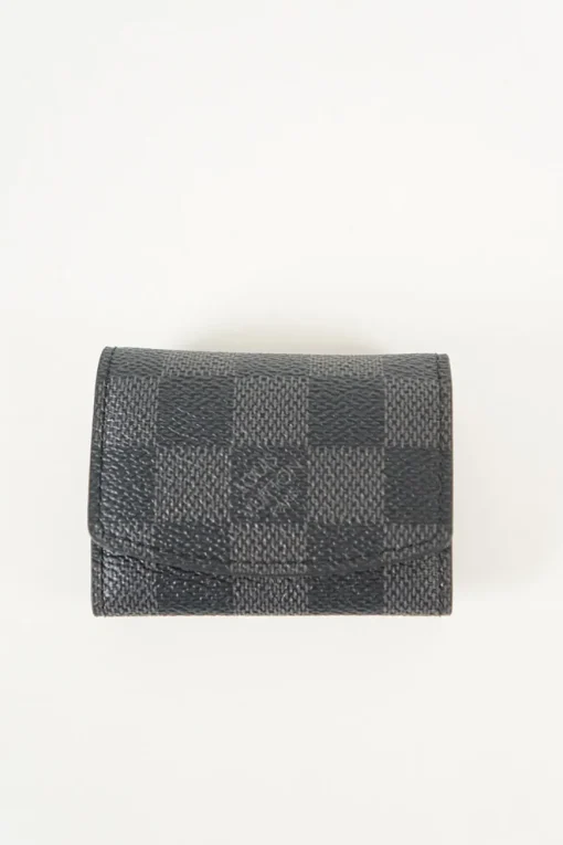 Louis Vuitton black/silver square cufflinks with case
