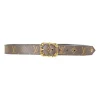 Louis Vuitton brown monogram canvas belt with gold tone buckle