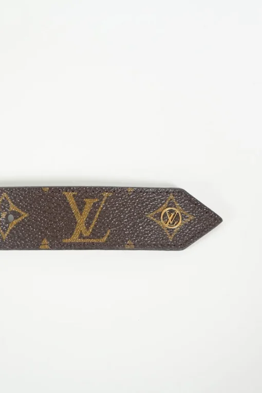 Louis Vuitton brown monogram canvas belt with gold tone buckle