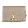 Louis Vuitton grey Chain Louise GM leather crossbody bag with gold tone hardware