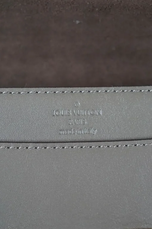 Louis Vuitton grey Chain Louise GM leather crossbody bag with gold tone hardware
