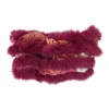 Magenta fox fur-trimmed silk infinity scarf