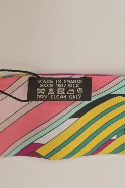 Magenta silk 'Sangles en Zig Zag' print Twilly scarf featuring original artwork by Virginie Jamin