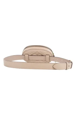Mauve leather GG 'Marmont' matelasse oval belt bag