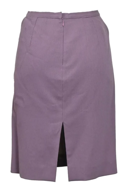 Mauve virgin wool single breasted tailored jacket and pull-on slit-back slip skirt suit set