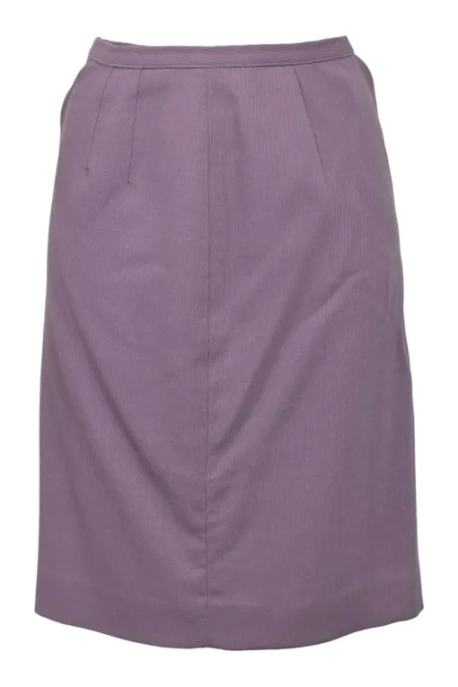 Mauve virgin wool single breasted tailored jacket and pull-on slit-back slip skirt suit set