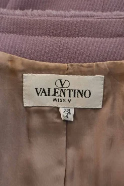 Mauve virgin wool single breasted tailored jacket and pull-on slit-back slip skirt suit set