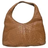 Medium Brown Intrecciato Leather Hobo Shoulder Bag