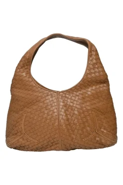 Medium Brown Intrecciato Leather Hobo Shoulder Bag