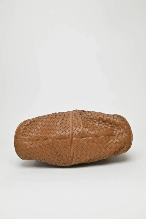 Medium Brown Intrecciato Leather Hobo Shoulder Bag