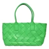 Medium Grass Intrecciato Leather Cabat Tote Bag