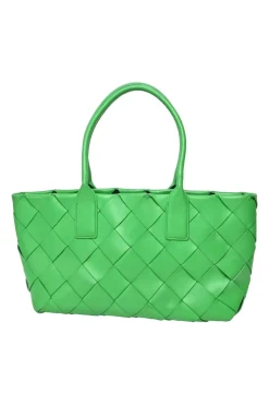 Medium Grass Intrecciato Leather Cabat Tote Bag