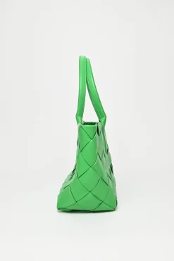 Medium Grass Intrecciato Leather Cabat Tote Bag