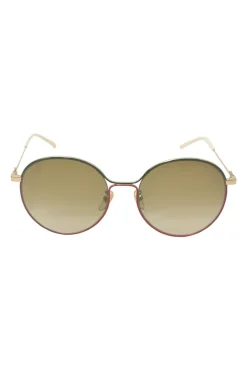 Metal and tinted polycarbonate round-eye sunglasses