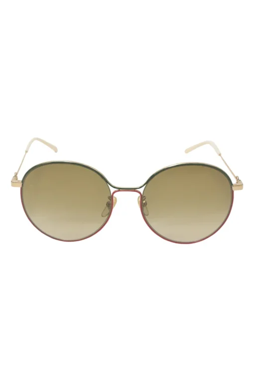Metal and tinted polycarbonate round-eye sunglasses