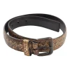 Metallic Bronze Colour Intrecciato Leather Belt