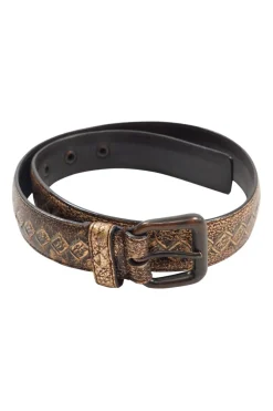 Metallic Bronze Colour Intrecciato Leather Belt