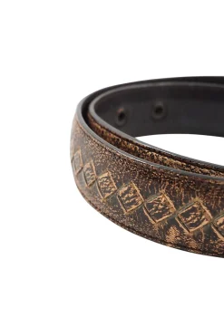 Metallic Bronze Colour Intrecciato Leather Belt