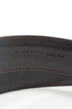 Metallic Bronze Colour Intrecciato Leather Belt