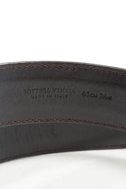 Metallic Bronze Colour Intrecciato Leather Belt