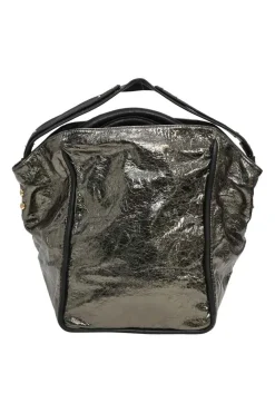 Metallic crinkle leather Basket 02 bag
