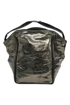 Metallic crinkle leather Basket 02 bag