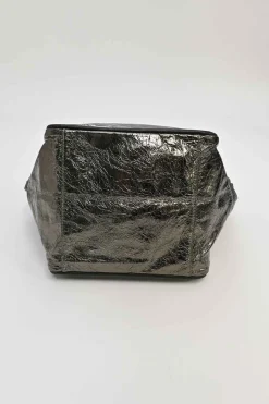 Metallic crinkle leather Basket 02 bag
