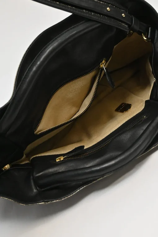 Metallic crinkle leather Basket 02 bag