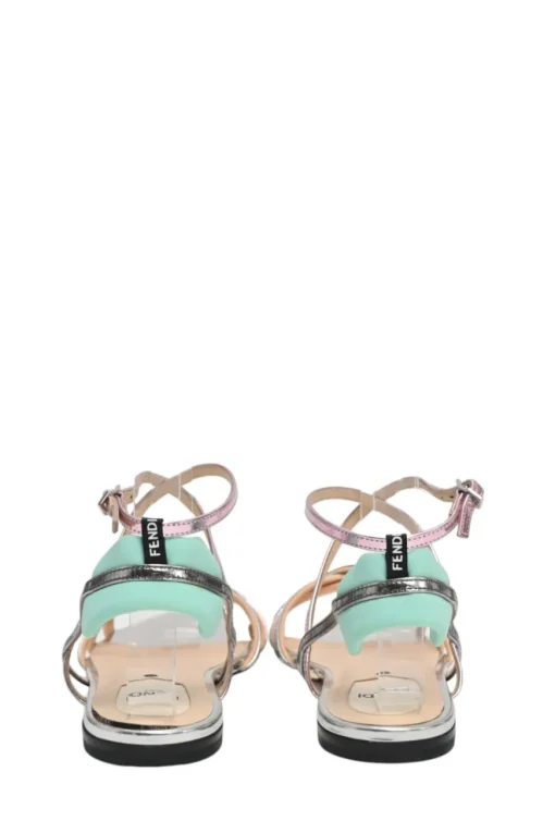 Metallic foiled lambskin Colibri criss-cross ankle strap sandals