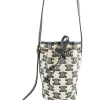 Micro drawstring in Textile with Tromphe Embroidery Mini Bag