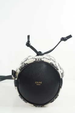 Micro drawstring in Textile with Tromphe Embroidery Mini Bag