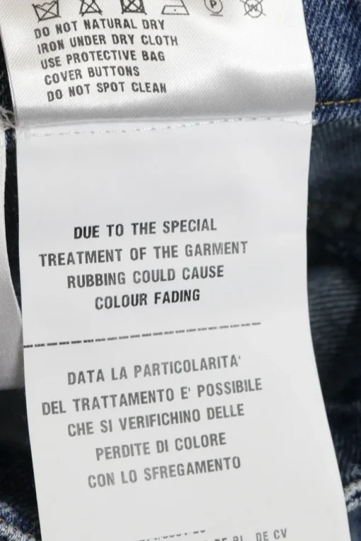 Mid-wash indigo cotton denim high-rise wide-leg jeans with logo-embroidered rear patch pocket