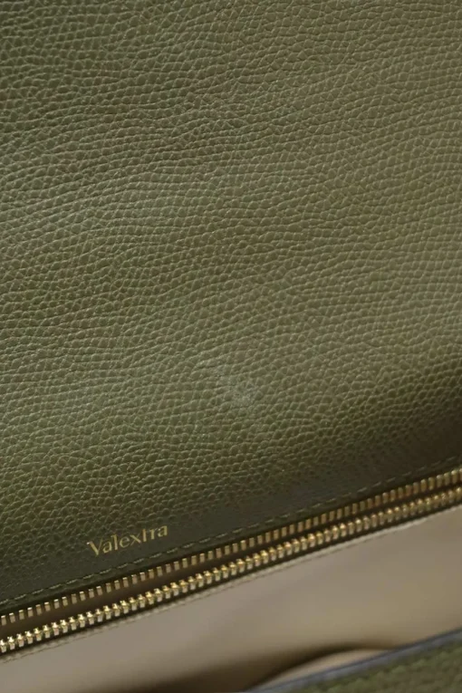 Military green Milepunte calfskin Iside top handle trapeze bag with detachable shoulder strap